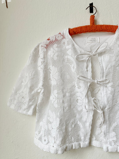 Beth Blouse - White Lace