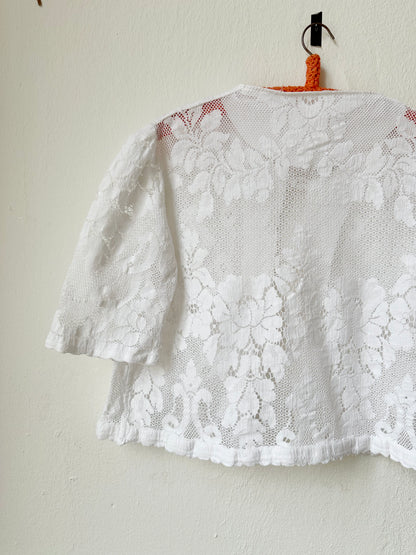 Beth Blouse - White Lace